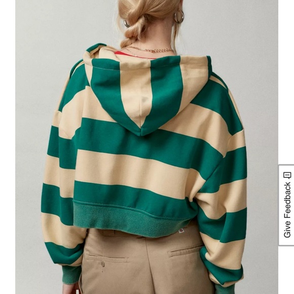 BDG Tops - BDG Leah Stripe Zip-Up Hoodie Sweatshirt Size S